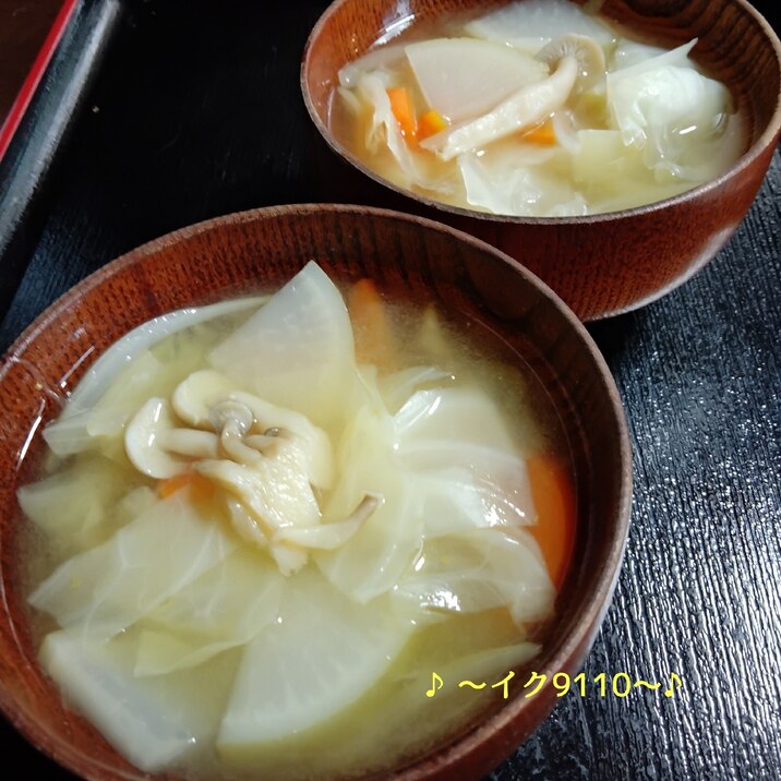 野菜たっぷり具だくさん味噌汁